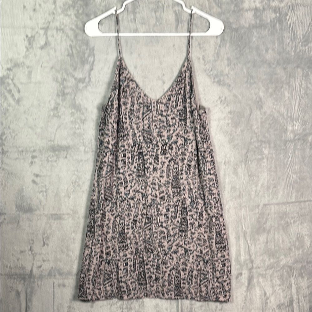 Wilfred Free Gray Green Tribal Lightweight Line Spaghetti Strap Dress Size Small